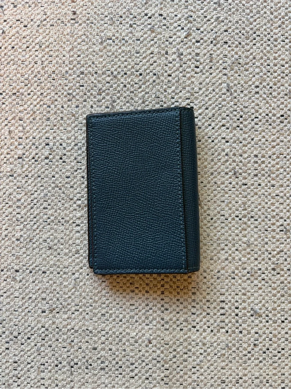 coach men’s card holder wallet in blue grained leather